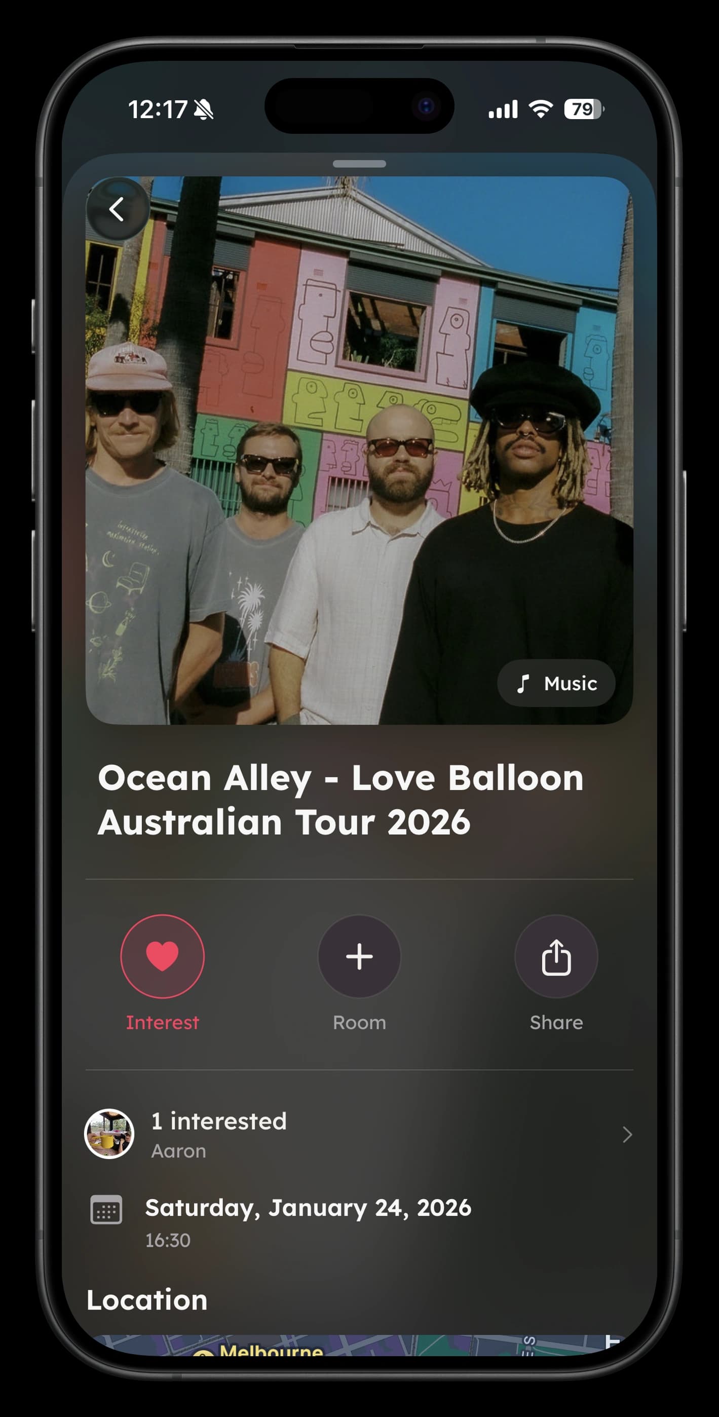 Eventi event details screen